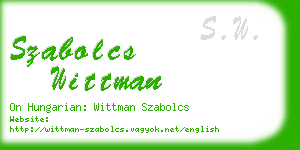 szabolcs wittman business card